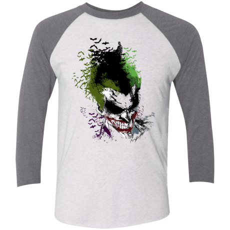 T-Shirts Heather White/Premium Heather / X-Small Joker 2 Men's Triblend 3/4 Sleeve