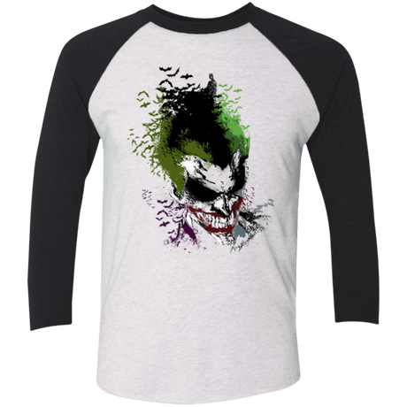 T-Shirts Heather White/Vintage Black / X-Small Joker 2 Men's Triblend 3/4 Sleeve