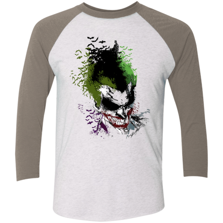 T-Shirts Heather White/Vintage Grey / X-Small Joker 2 Men's Triblend 3/4 Sleeve