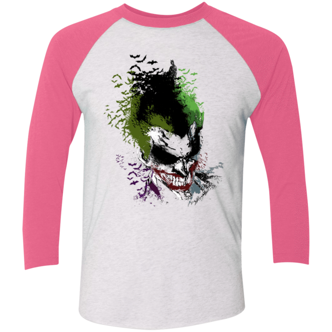 T-Shirts Heather White/Vintage Pink / X-Small Joker 2 Men's Triblend 3/4 Sleeve