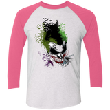 T-Shirts Heather White/Vintage Pink / X-Small Joker 2 Men's Triblend 3/4 Sleeve