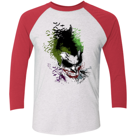 T-Shirts Heather White/Vintage Red / X-Small Joker 2 Men's Triblend 3/4 Sleeve