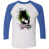 T-Shirts Heather White/Vintage Royal / X-Small Joker 2 Men's Triblend 3/4 Sleeve