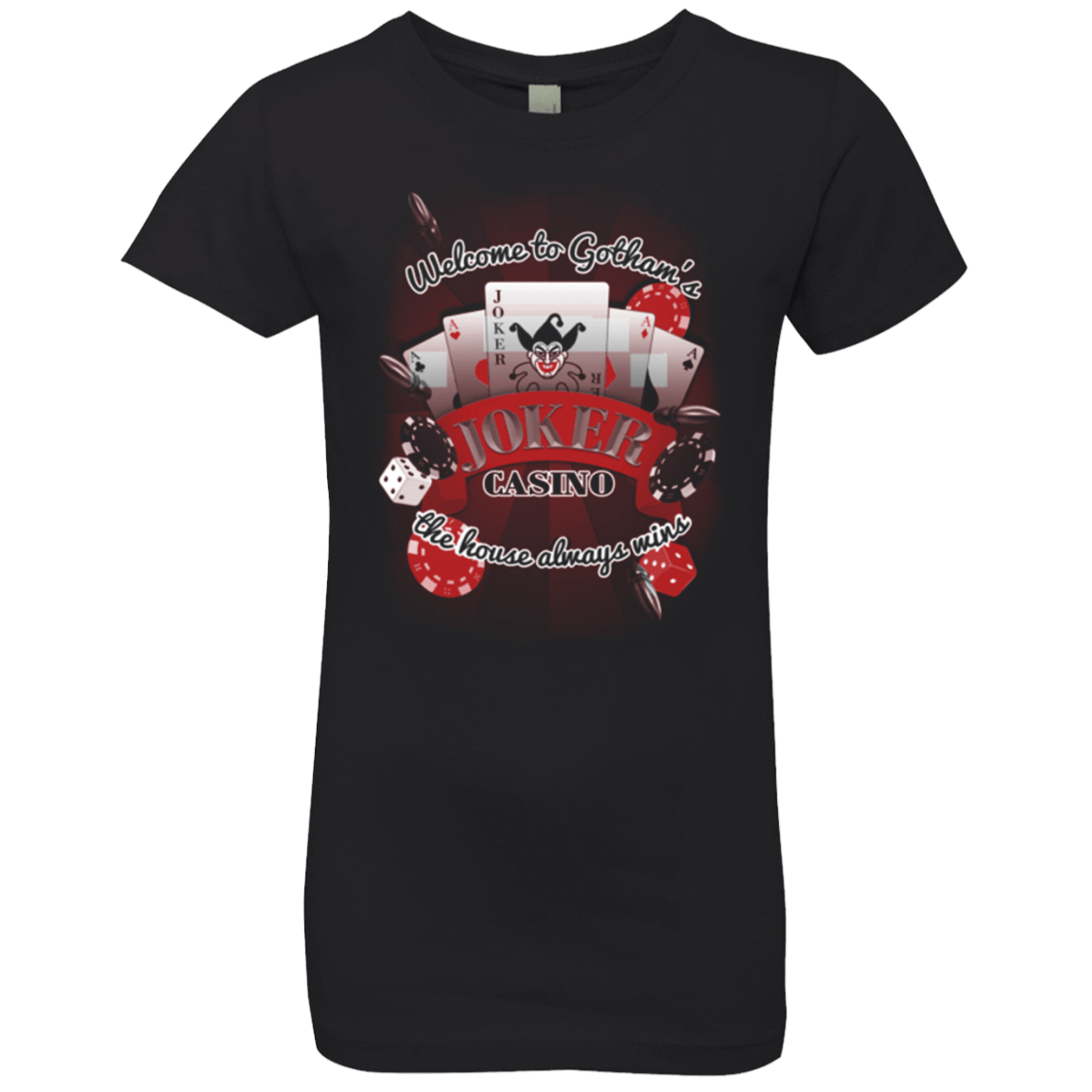 T-Shirts Black / YXS JOKER CASINO Girls Premium T-Shirt