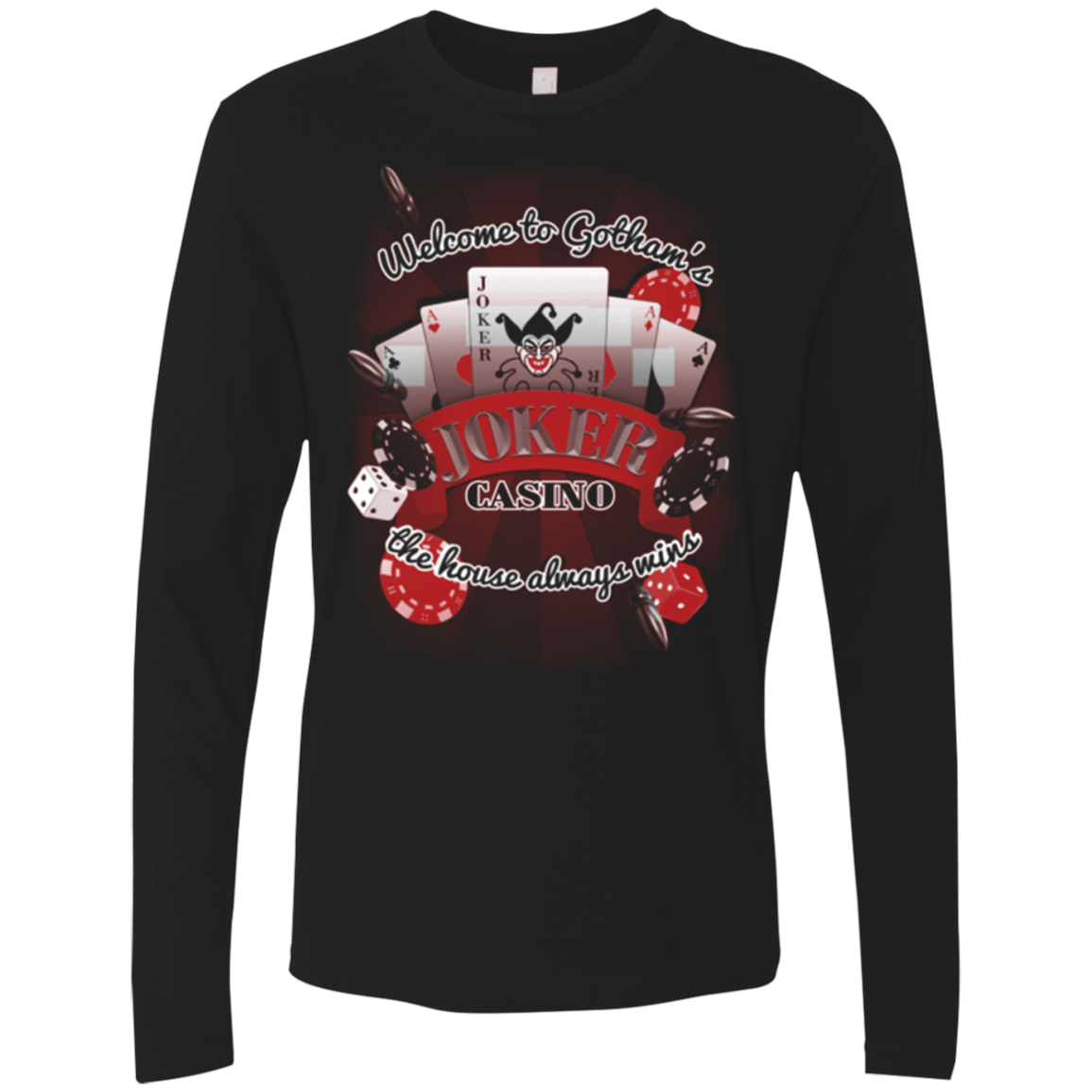 T-Shirts Black / Small JOKER CASINO Men's Premium Long Sleeve