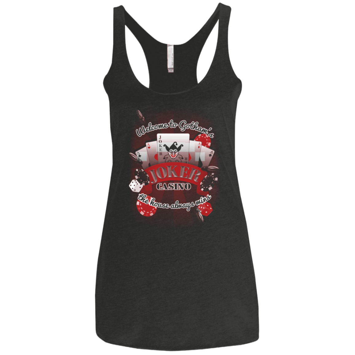 T-Shirts Vintage Black / X-Small JOKER CASINO Women's Triblend Racerback Tank