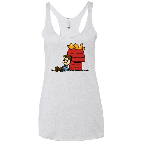 T-Shirts Heather White / X-Small Jon Brown Women's Triblend Racerback Tank