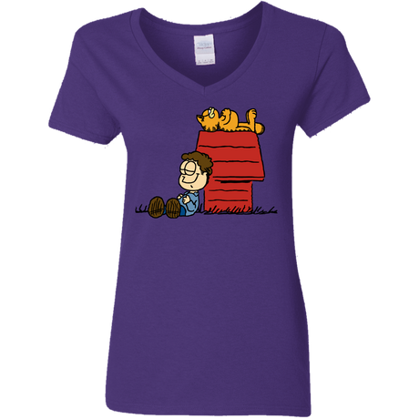 T-Shirts Purple / S Jon Brown Women's V-Neck T-Shirt