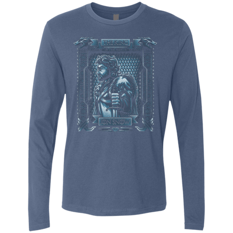 T-Shirts Indigo / Small Jon Snow King in the North Men's Premium Long Sleeve
