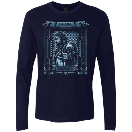 T-Shirts Midnight Navy / Small Jon Snow King in the North Men's Premium Long Sleeve