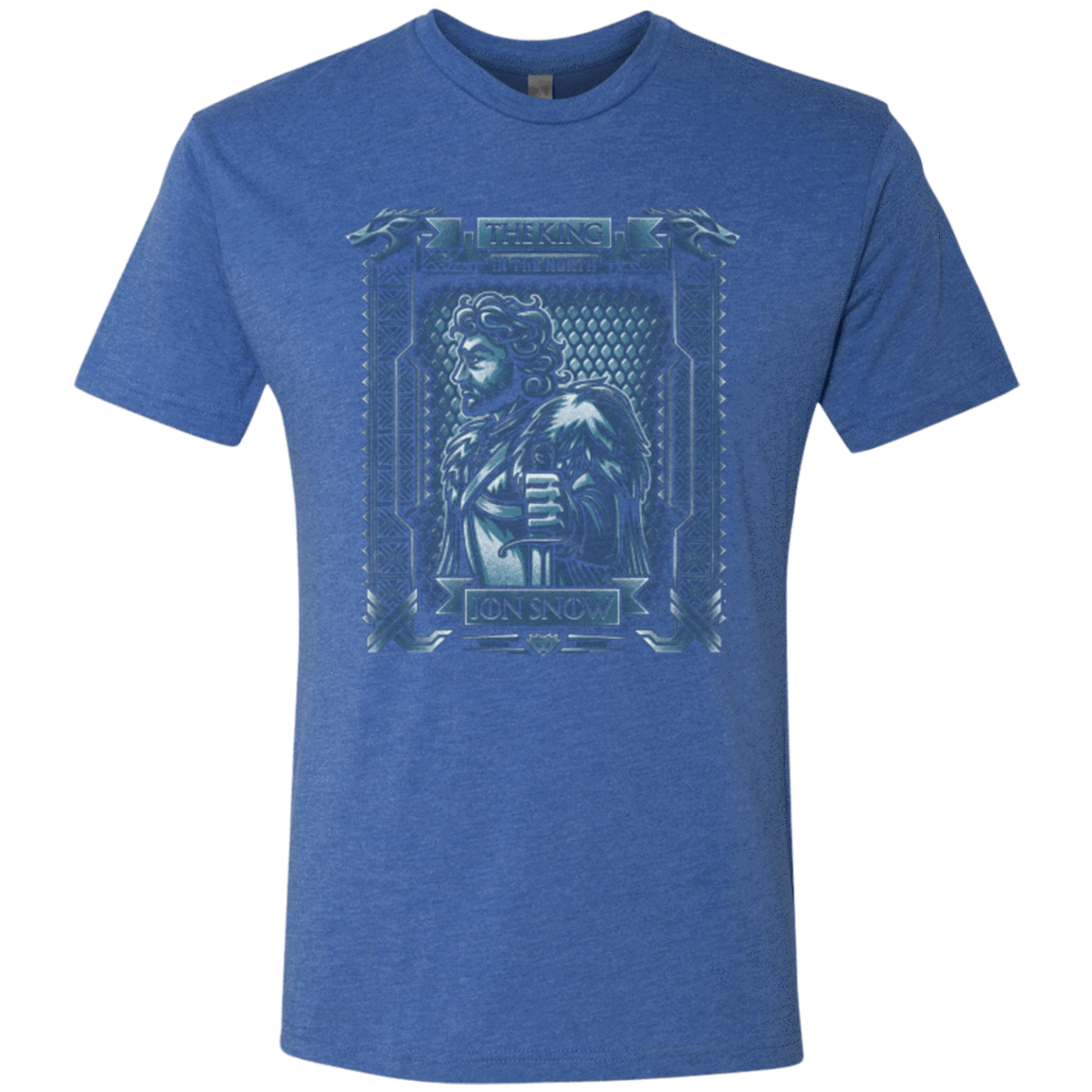 T-Shirts Vintage Royal / Small Jon Snow King in the North Men's Triblend T-Shirt