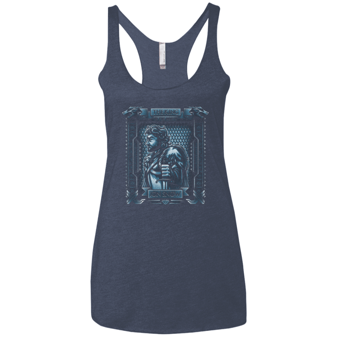 T-Shirts Vintage Navy / X-Small Jon Snow King in the North Women's Triblend Racerback Tank