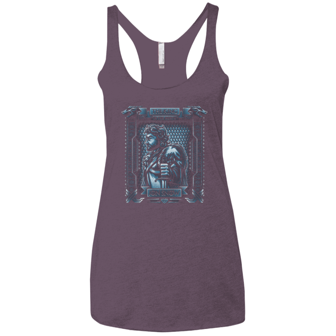 T-Shirts Vintage Purple / X-Small Jon Snow King in the North Women's Triblend Racerback Tank
