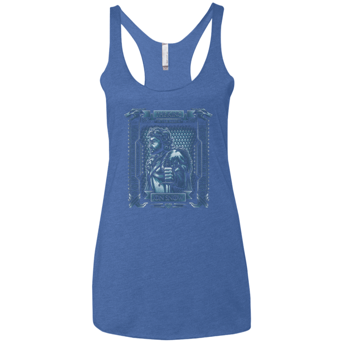 T-Shirts Vintage Royal / X-Small Jon Snow King in the North Women's Triblend Racerback Tank