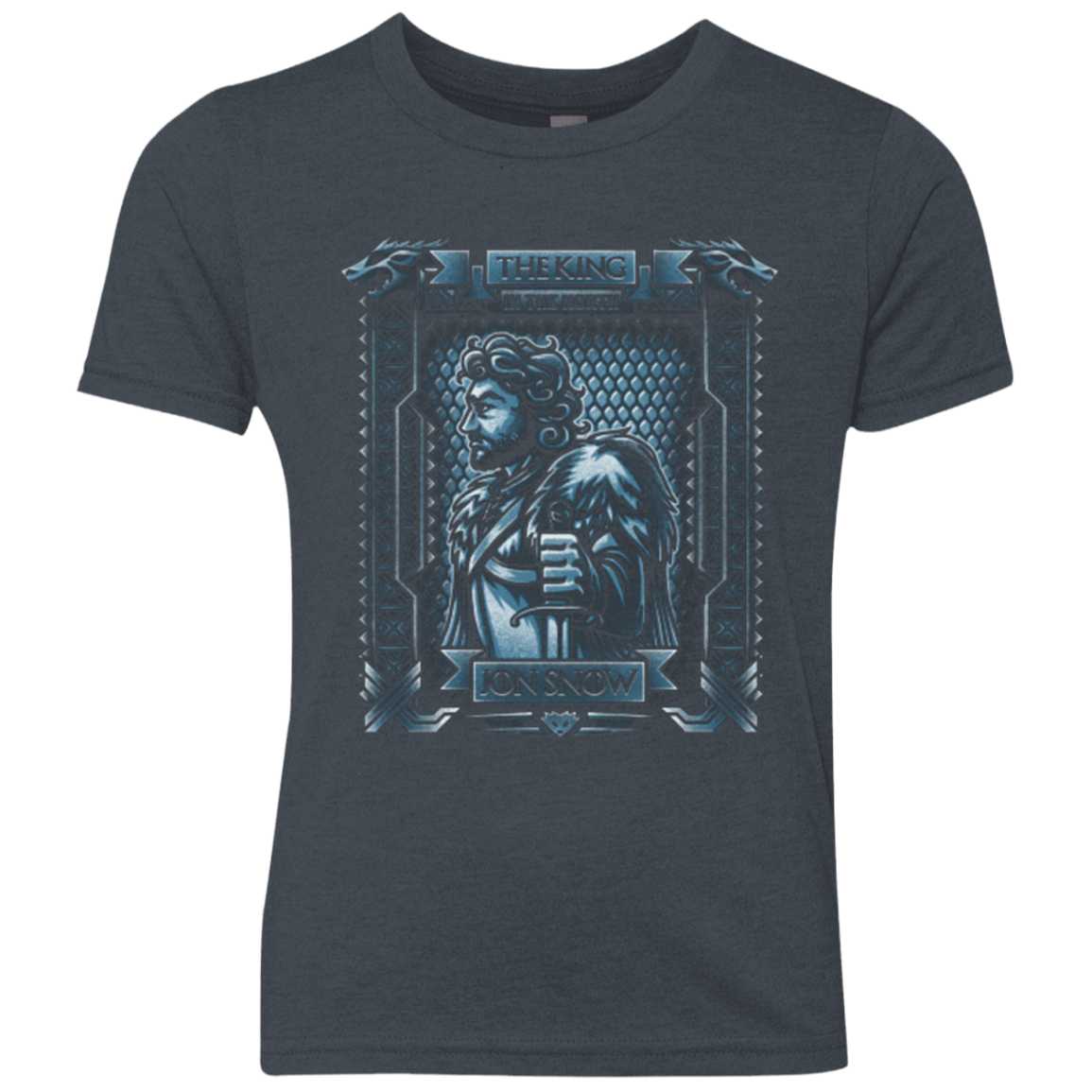 T-Shirts Vintage Navy / YXS Jon Snow King in the North Youth Triblend T-Shirt