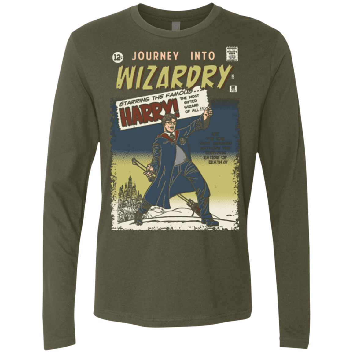 T-Shirts Military Green / Small Journey into Wizardry Men's Premium Long Sleeve