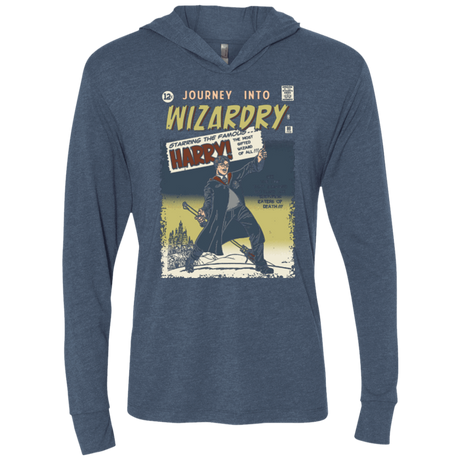 T-Shirts Indigo / X-Small Journey into Wizardry Triblend Long Sleeve Hoodie Tee