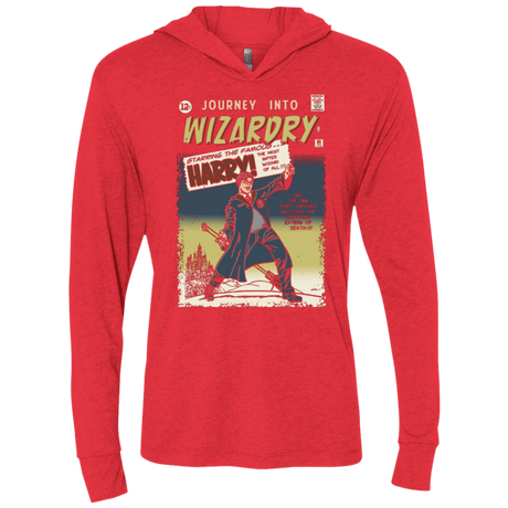 T-Shirts Vintage Red / X-Small Journey into Wizardry Triblend Long Sleeve Hoodie Tee