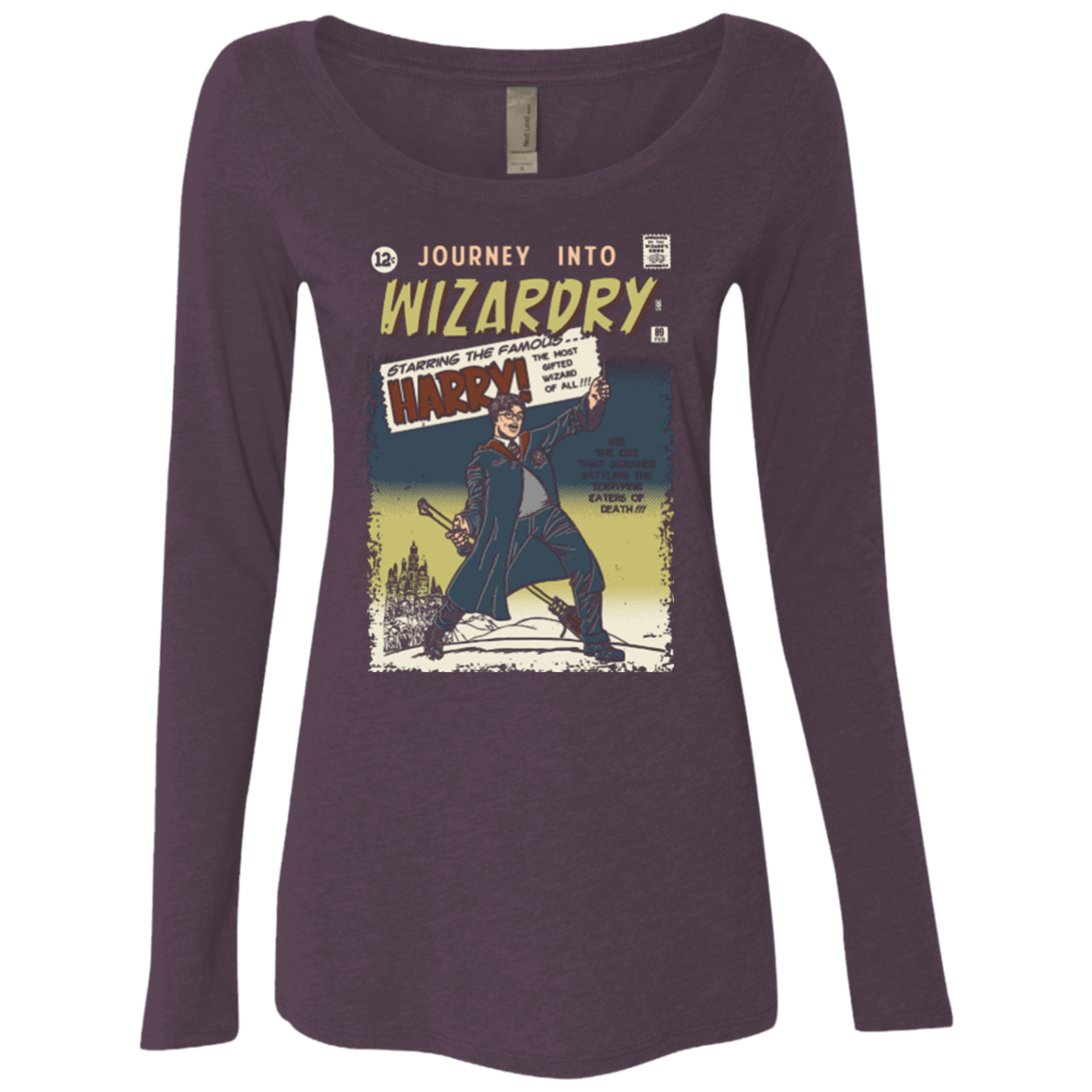 T-Shirts Vintage Purple / Small Journey into Wizardry Women's Triblend Long Sleeve Shirt