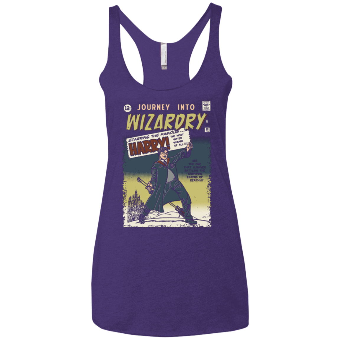 T-Shirts Purple / X-Small Journey into Wizardry Women's Triblend Racerback Tank