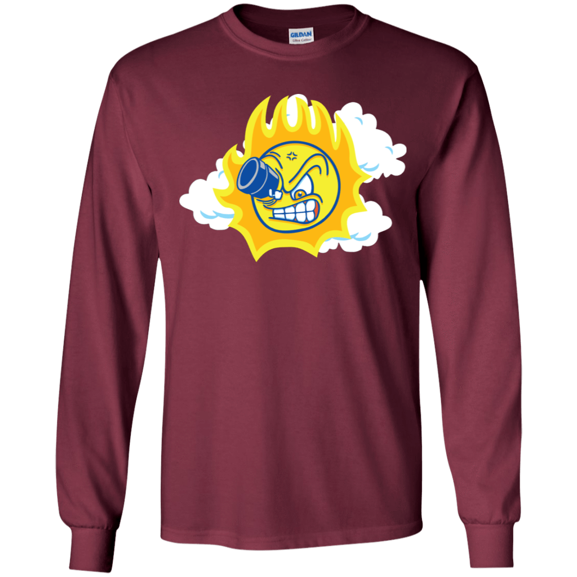 T-Shirts Maroon / YS Journey To The Angry Sun Youth Long Sleeve T-Shirt