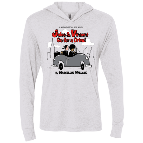 T-Shirts Heather White / X-Small Jules n Vincent Triblend Long Sleeve Hoodie Tee