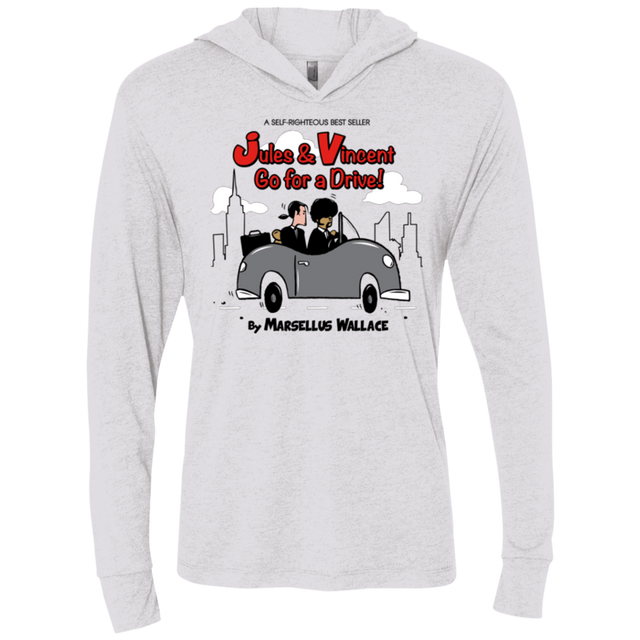 T-Shirts Heather White / X-Small Jules n Vincent Triblend Long Sleeve Hoodie Tee