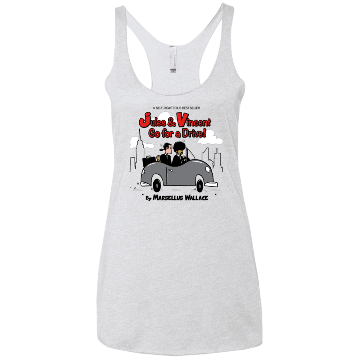 T-Shirts Heather White / X-Small Jules n Vincent Women's Triblend Racerback Tank