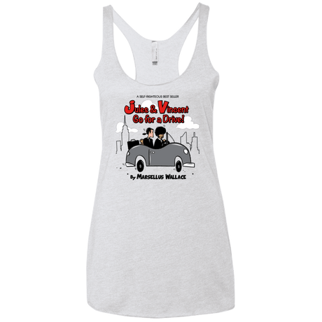 T-Shirts Heather White / X-Small Jules n Vincent Women's Triblend Racerback Tank
