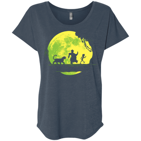T-Shirts Indigo / X-Small Jungle Moonwalk Triblend Dolman Sleeve