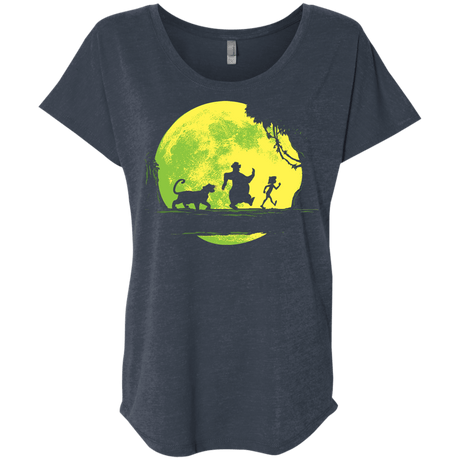 T-Shirts Vintage Navy / X-Small Jungle Moonwalk Triblend Dolman Sleeve