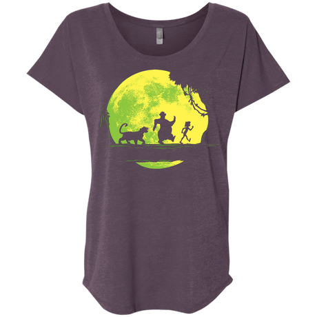 T-Shirts Vintage Purple / X-Small Jungle Moonwalk Triblend Dolman Sleeve