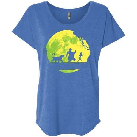 T-Shirts Vintage Royal / X-Small Jungle Moonwalk Triblend Dolman Sleeve