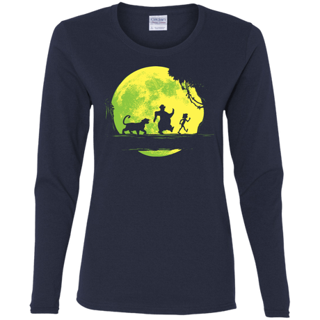 T-Shirts Navy / S Jungle Moonwalk Women's Long Sleeve T-Shirt