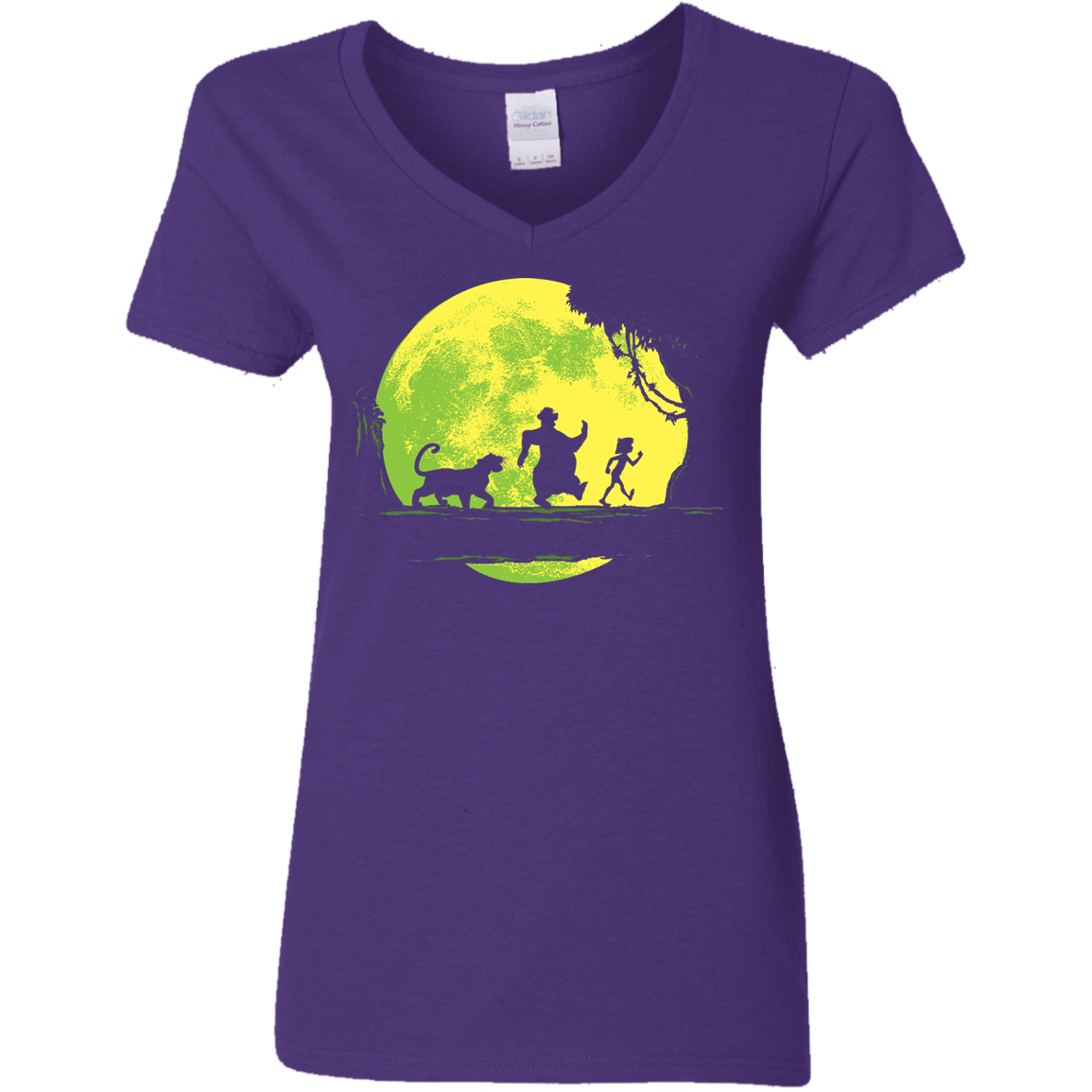 T-Shirts Purple / S Jungle Moonwalk Women's V-Neck T-Shirt