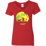 T-Shirts Red / S Jungle Moonwalk Women's V-Neck T-Shirt