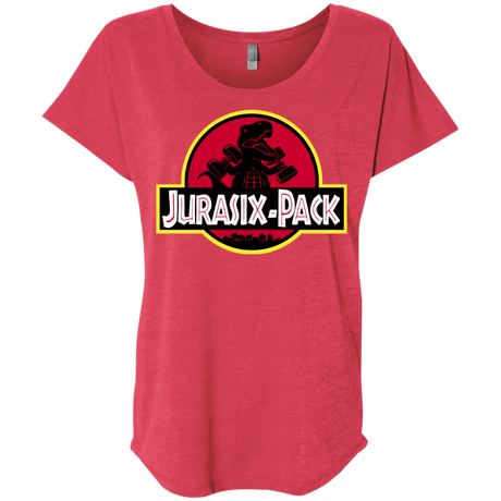 T-Shirts Vintage Red / X-Small Jurasix-Pack Triblend Dolman Sleeve