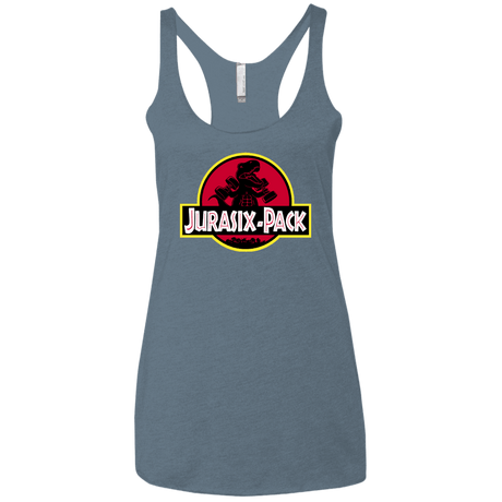 T-Shirts Indigo / X-Small Jurasix-Pack Women's Triblend Racerback Tank