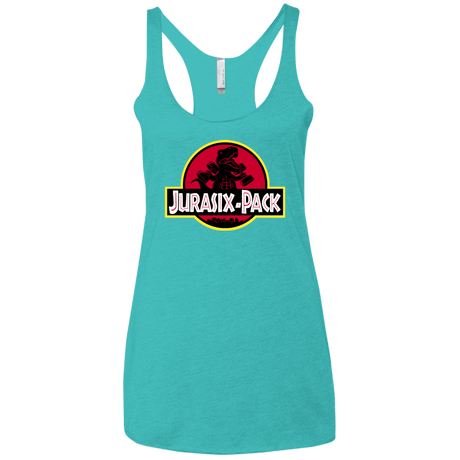 T-Shirts Tahiti Blue / X-Small Jurasix-Pack Women's Triblend Racerback Tank