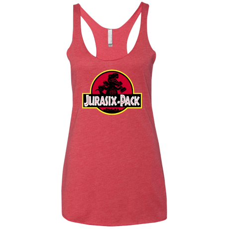 T-Shirts Vintage Red / X-Small Jurasix-Pack Women's Triblend Racerback Tank