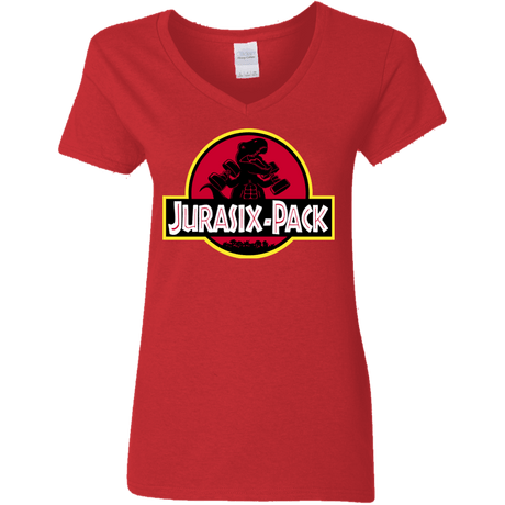 T-Shirts Red / S Jurasix-Pack Women's V-Neck T-Shirt