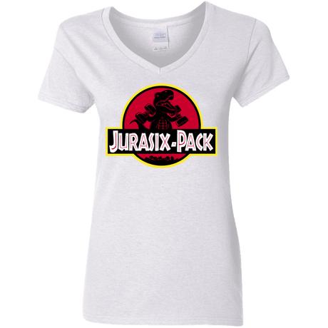 T-Shirts White / S Jurasix-Pack Women's V-Neck T-Shirt