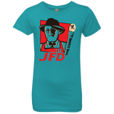 T-Shirts Tahiti Blue / YXS Jurassic Fried Dinosaur Girls Premium T-Shirt