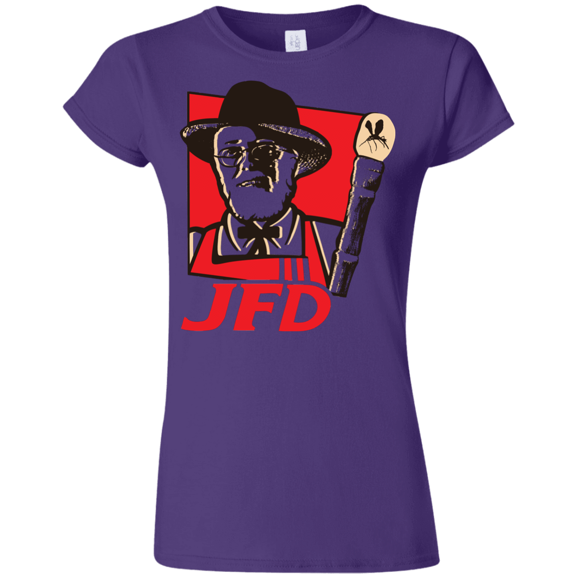 T-Shirts Purple / S Jurassic Fried Dinosaur Junior Slimmer-Fit T-Shirt