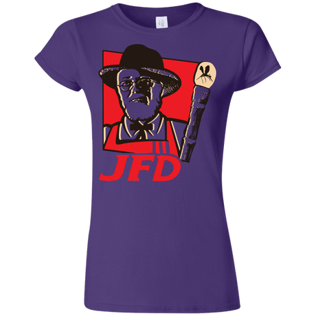 T-Shirts Purple / S Jurassic Fried Dinosaur Junior Slimmer-Fit T-Shirt