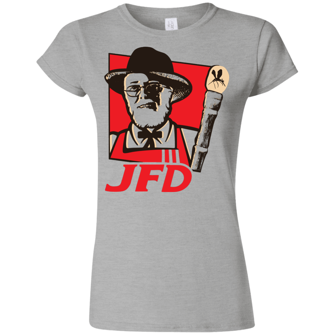 T-Shirts Sport Grey / S Jurassic Fried Dinosaur Junior Slimmer-Fit T-Shirt