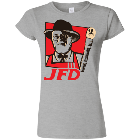 T-Shirts Sport Grey / S Jurassic Fried Dinosaur Junior Slimmer-Fit T-Shirt