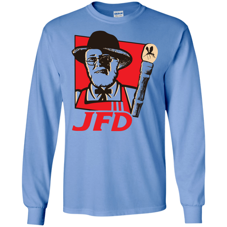 T-Shirts Carolina Blue / S Jurassic Fried Dinosaur Men's Long Sleeve T-Shirt