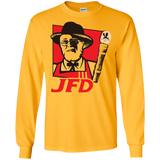 T-Shirts Gold / S Jurassic Fried Dinosaur Men's Long Sleeve T-Shirt