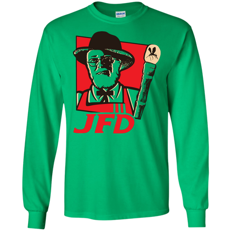 T-Shirts Irish Green / S Jurassic Fried Dinosaur Men's Long Sleeve T-Shirt